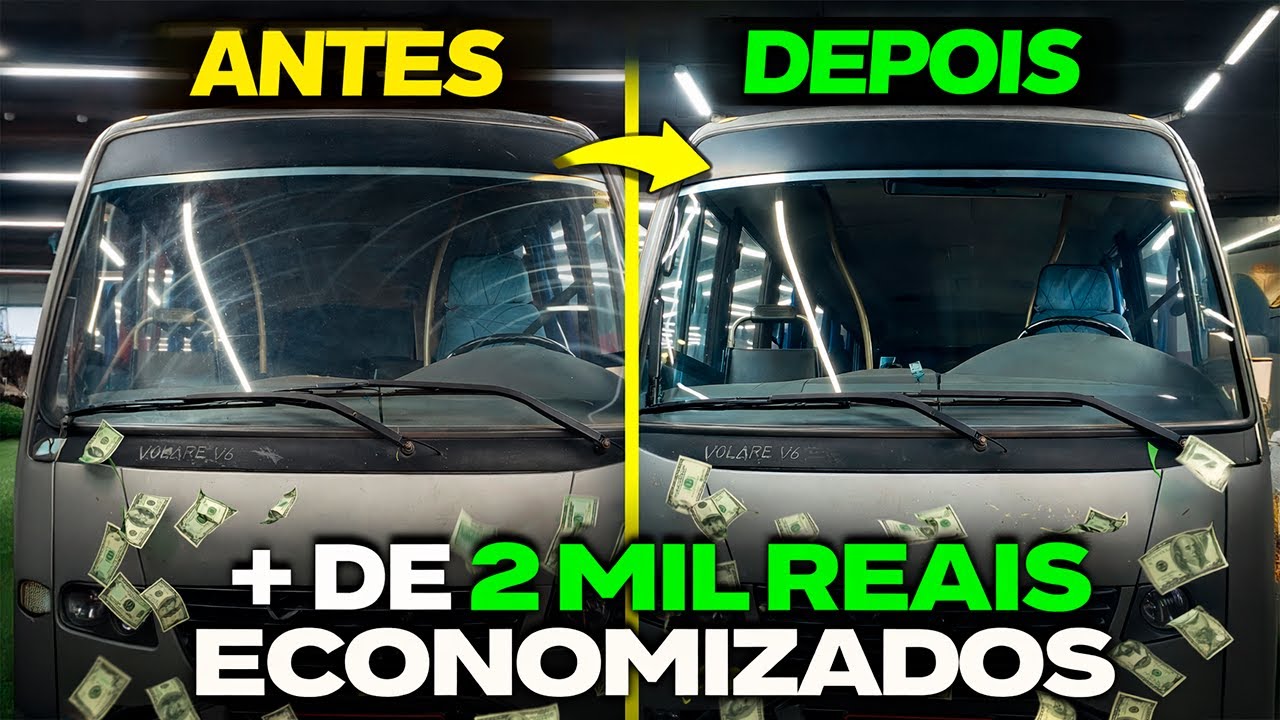 PARA-BRISA RISCADO: UM PERIGO NO ÔNIBUS ESCOLAR | Resolvemos com Polimento de Vidro