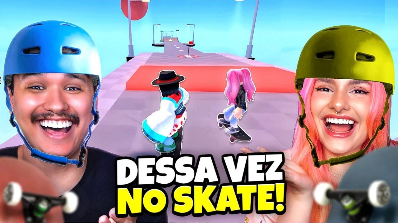 4 malucos apostando corrida de obstáculos com um Skate kkkkk
