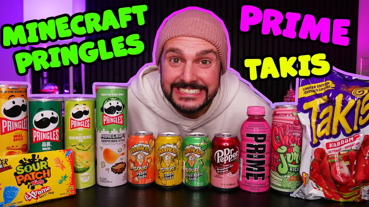 VIRALE SÜßIGKEITEN BEWERTEN mit Kaan und Dania! Pink Prime, Ketchup Takis, Minecraft Pringles 💚