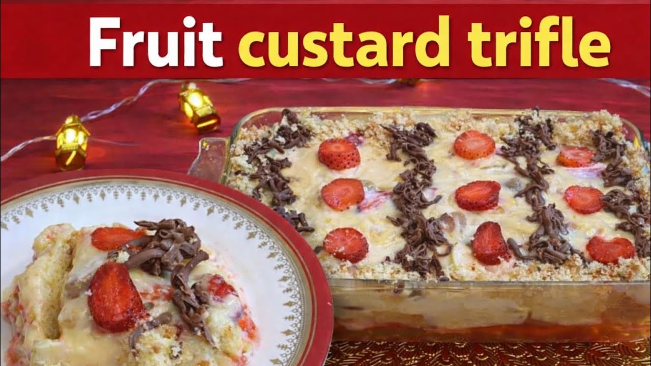 Fruit Custard Trifle|Custard Trifle|No Bake Dessert |Easy Dessert Recipe|Fruite Custard