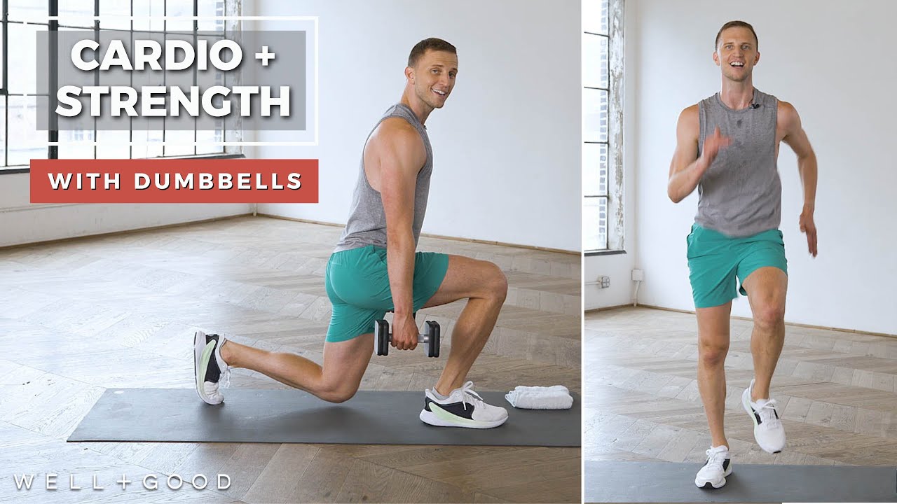 15 Minute Cardio and Strength Dumbbell Workout | Trainer of the Month Club | Well+Good