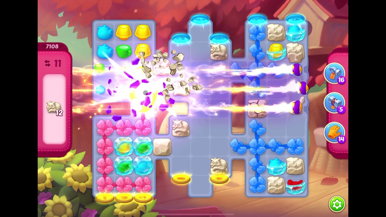 HomeScapes Level 7108 no boosters (14 moves)