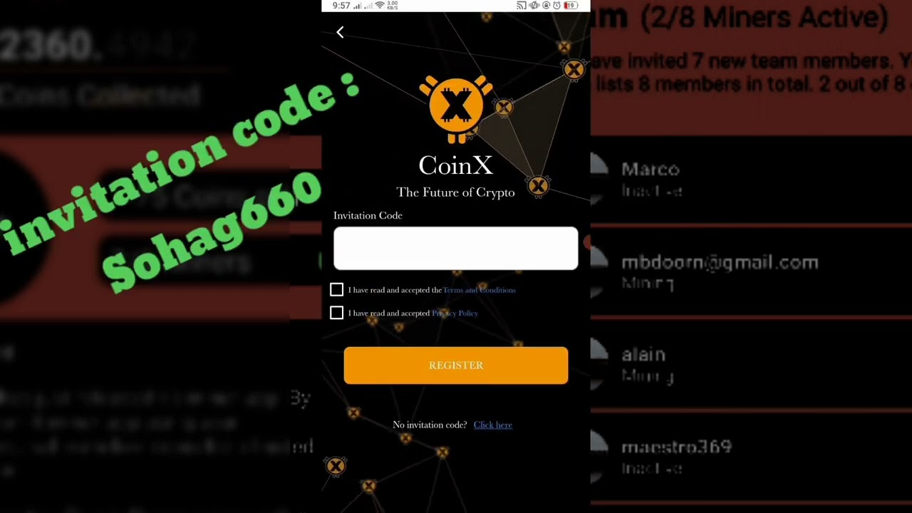CoinX account create. crypto free mining apps...join now #crypto #income_online