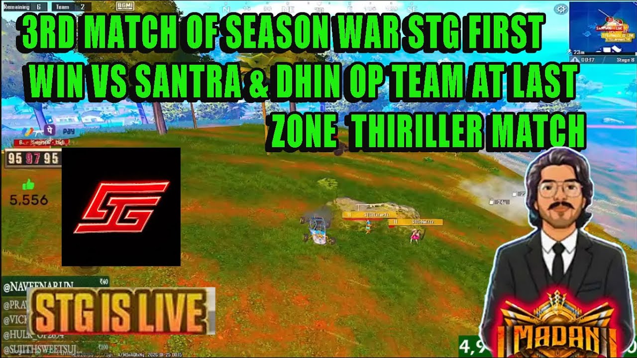3RD MATCH OF SEASON WAR STG FIRST WIN VS SANTRA & DHIN OP TEAM AT LAST ZONE  THIRILLER MATCH #btswar