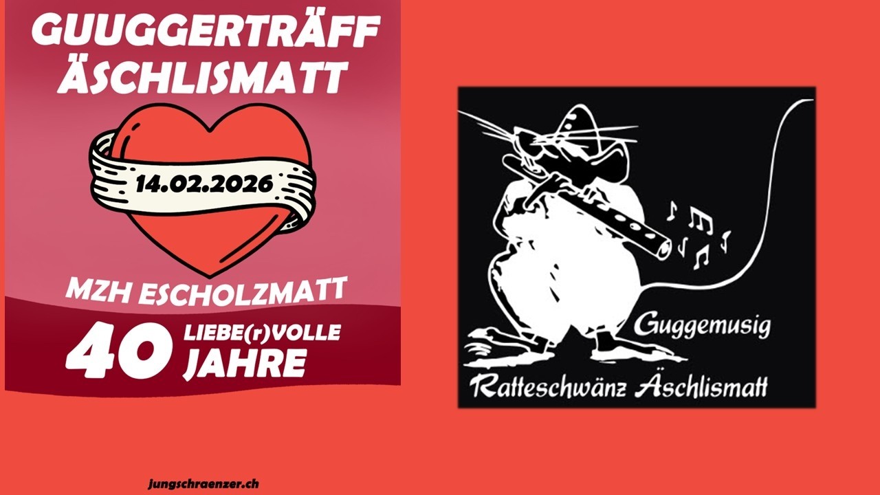 Escholzmatt Fasnacht 2026 Ratteschw&auml;nz Auftritt Mehrzweckhalle beim Guuggertr&auml;ff der Jungschr&auml;nzer
