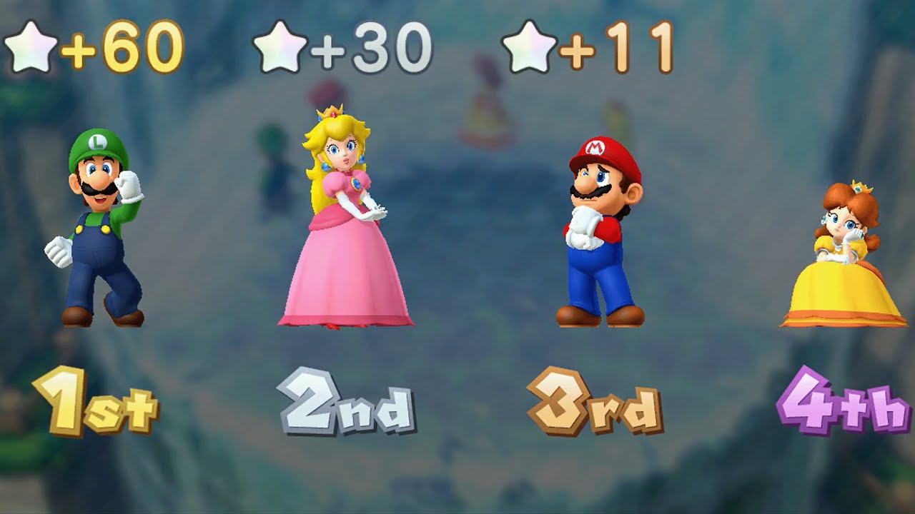 Mario Party 10 - Luigi vs Mario vs Peach vs Daisy - Mushroom Park