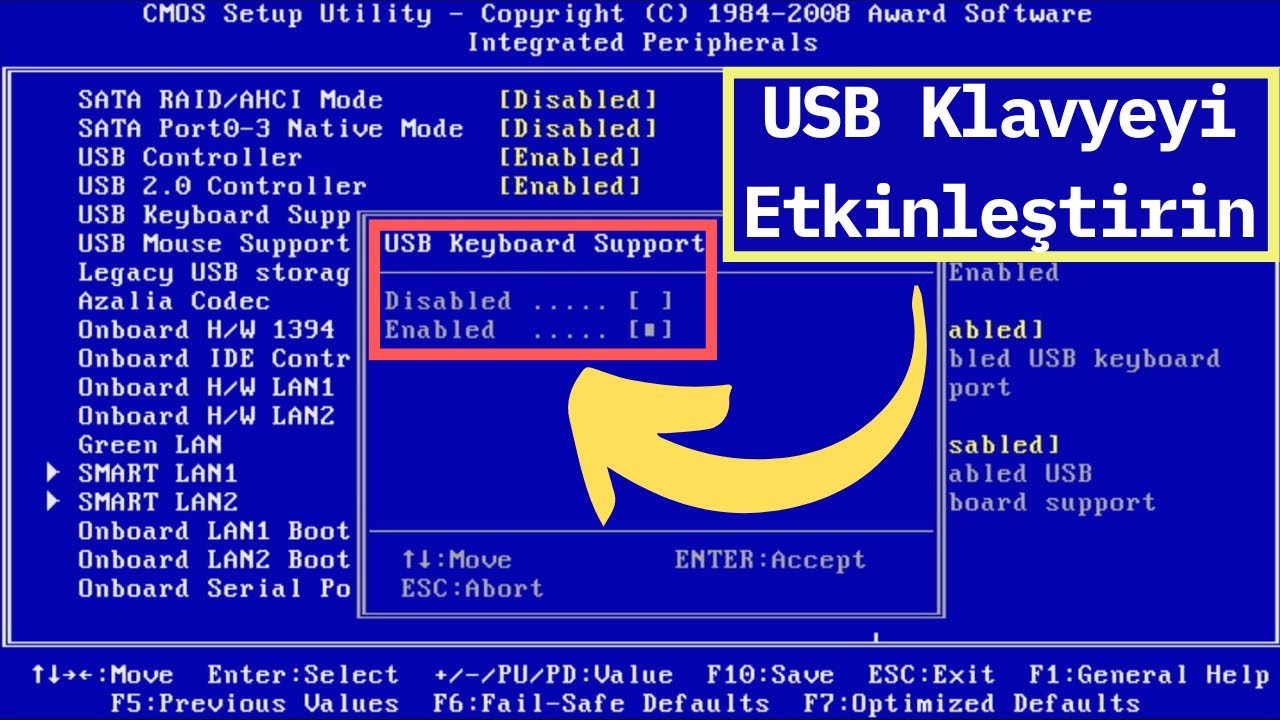 Çözüm: BIOS Boot Menüsünde Klavye Çalışmıyor