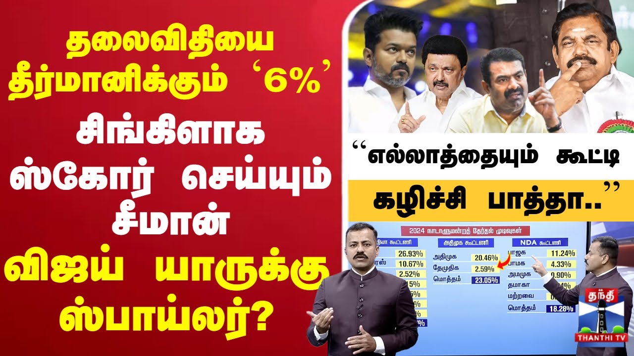 🔴LIVE: TVK Vijay | NDA | EPS | தலைவிதியை தீர்மானிக்கும் `6%’ - சிங்கிளாக ஸ்கோர் செய்யும் சீமான்