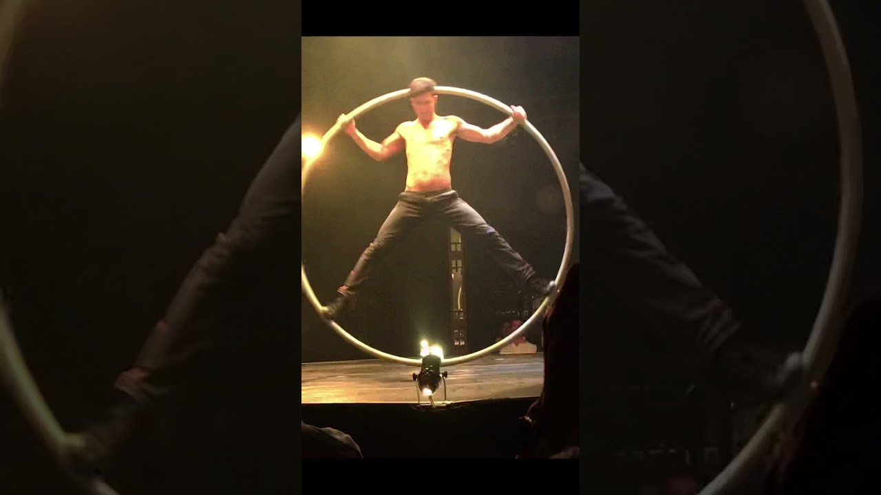 Acrobatic moves on Huge Hula Hoop - Elixir #shorts #cyrwheel #hulahoop