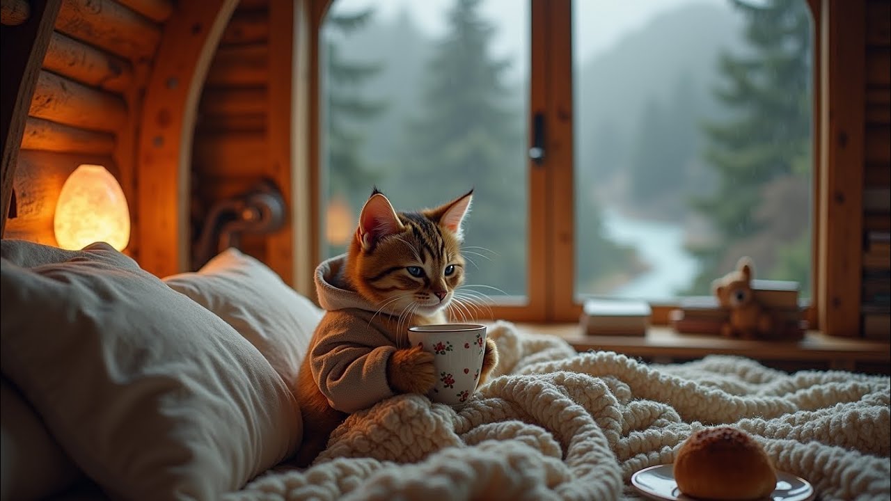 Paws & Raindrops: A Tiny Cat's Cozy Stormy Adventures 🐾⛈️