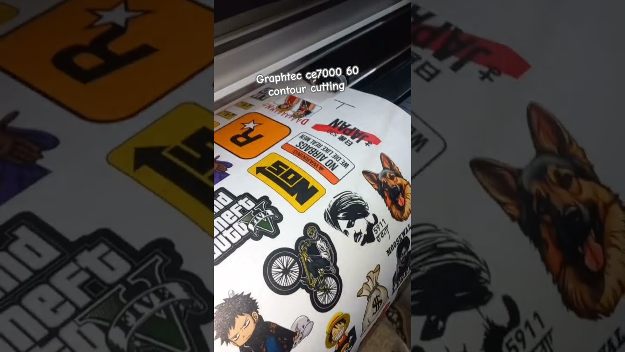 How to contour cutting in plotter  #graphtec #carstickers #contour #cutting #plotter