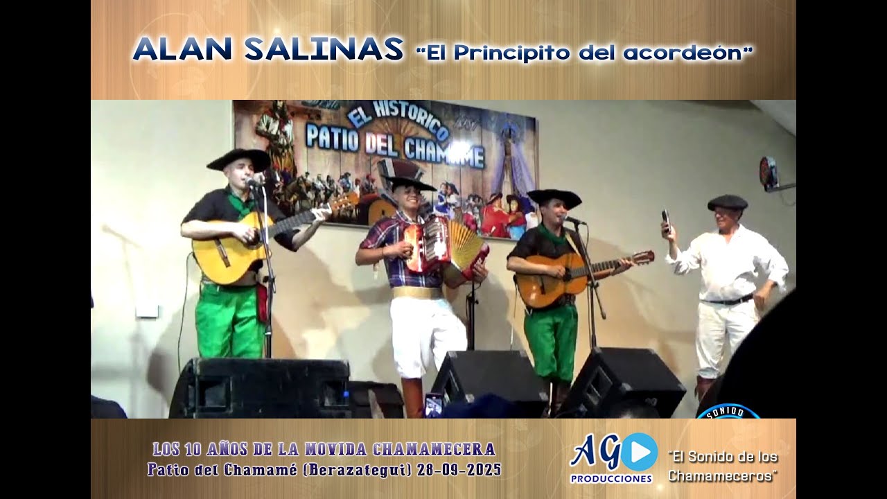 ALAN SALINAS EN VIVO | 10 AÑOS DE LA MOVIDA CHAMAMECERA | PATIO DEL CHAMAMÉ Berazategui 28 -09-2025