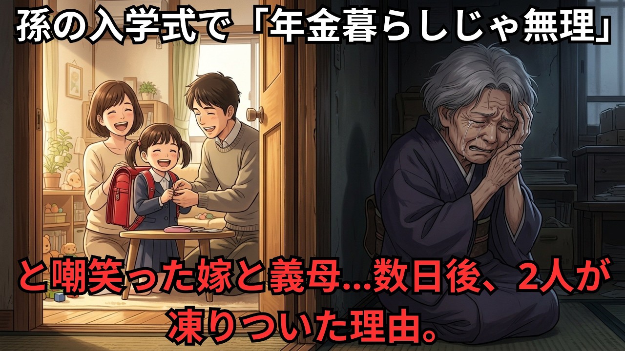 孫の入学式で「年金暮らしじゃ無理」と嘲笑った嫁と義母…数日後、2人が凍りついた理由。