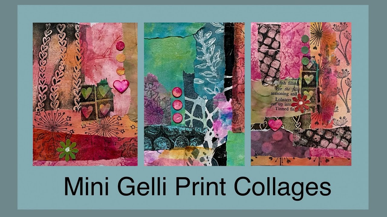 Easy ‘Gelli Print’ Mini Collages #collage #gelliplate