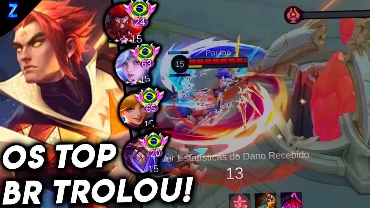 OS TOP BR  TROLOU TUDO KKKKKKKKKKKKK - YU ZHONG GAMEPLAY | Mobile Legends