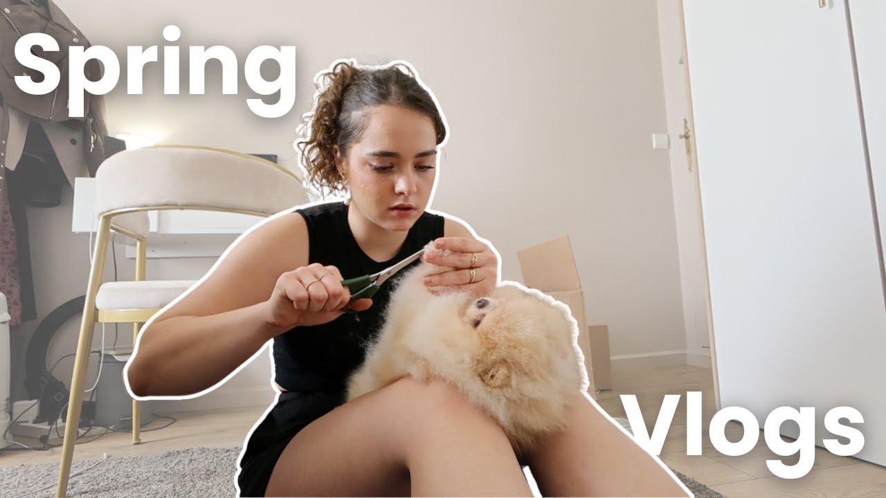 Giving my BABY a bath | taking care of my dog | Spring Vlogs