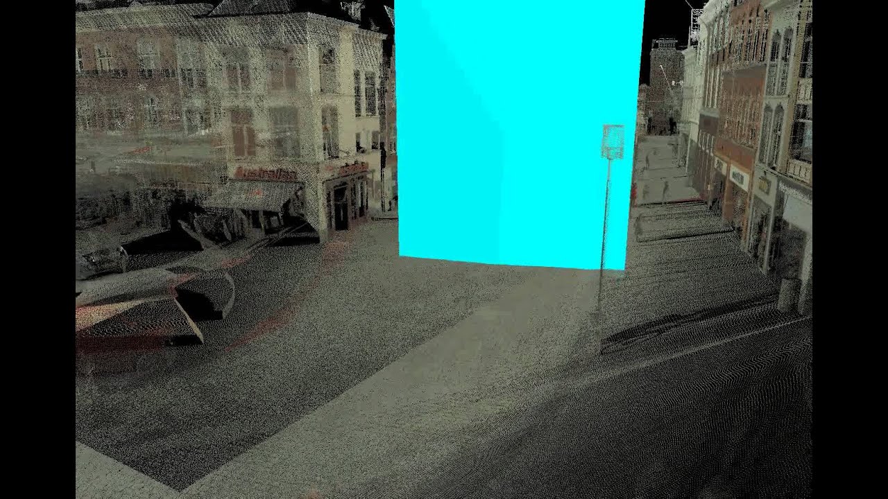 Puntenwolk 3D laserscan met kermisattracties Markt 's-Hertogenbosch