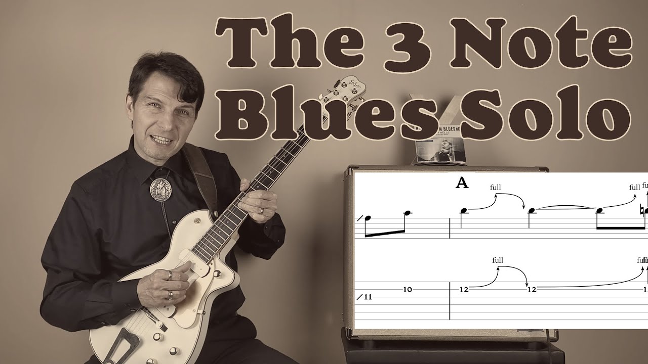 The 3 note solo - Blues improvisation made easy - How to play Blues guitar tutorial for beginners