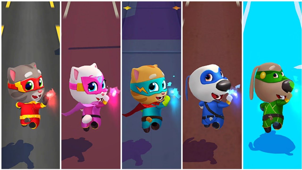 Talking Tom Hero Dash, Super Tom, Super Angela, Super Ginger, Super Hank, Super Ben, RabiaGameplay