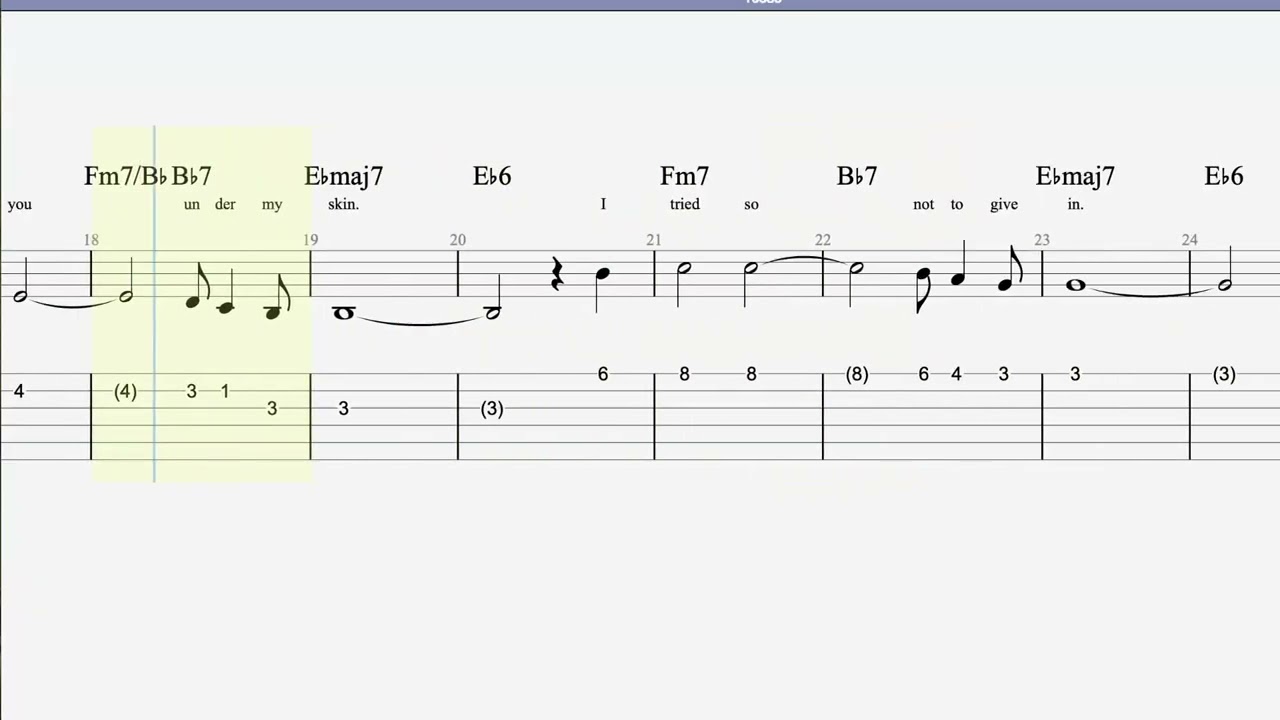 I've Got You Under My Skin by Frank Sinatra - Easy guitar tutorials with backing track