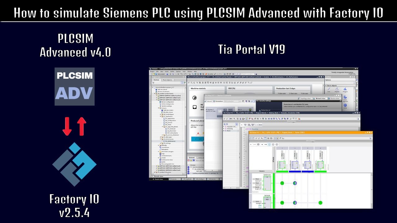 Tia Portal V19 | How to simulate PLC code with PLCSIM Advanced and Factory IO