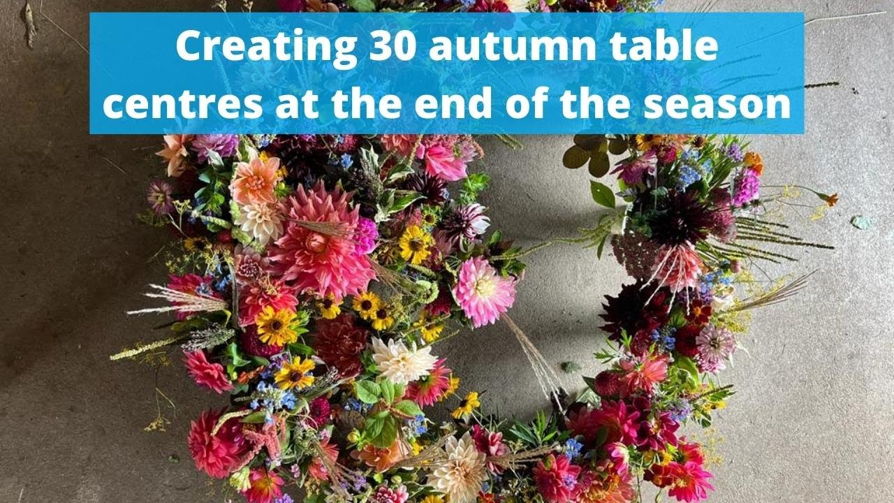 The challenge of cutting thirty table centres when there’s apparently nothing in the garden