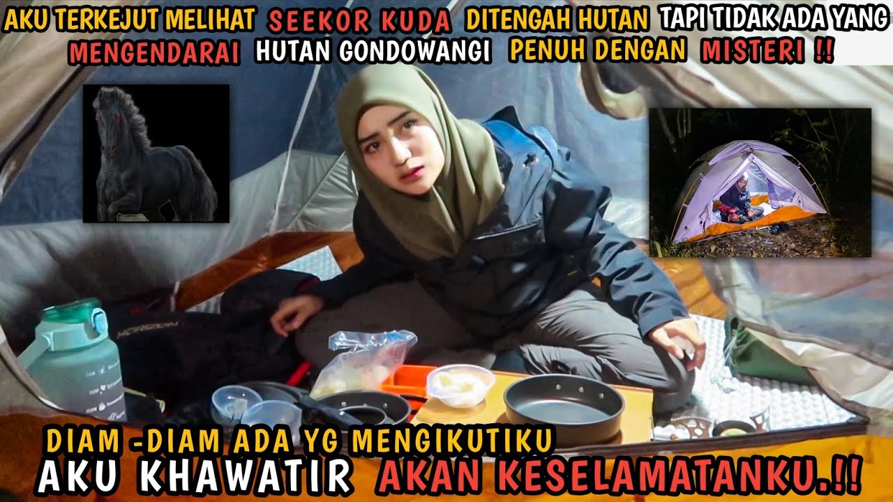SOLO CAMPING HORROR : SERAM TERDENGAR SUARA JEJAK KAKI KUDA DITENGAH HUTAN GONDOWANGI