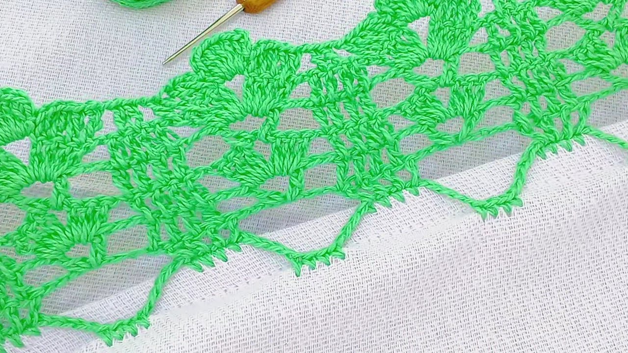 Bico de crochê fácil e diferente #crochê #crocheting #barradinho #panodeprato 