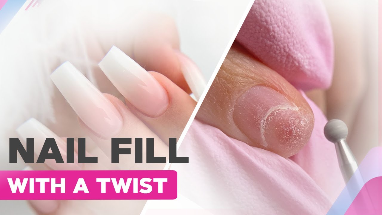 Ballerina Shape Nail Fill | Baby Boomer Nail Art | Onycholysis