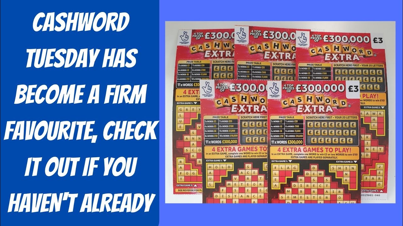 5 Fun scratch cards to brighten your day. £15 of the £3 Cashword Extra scratch tickets