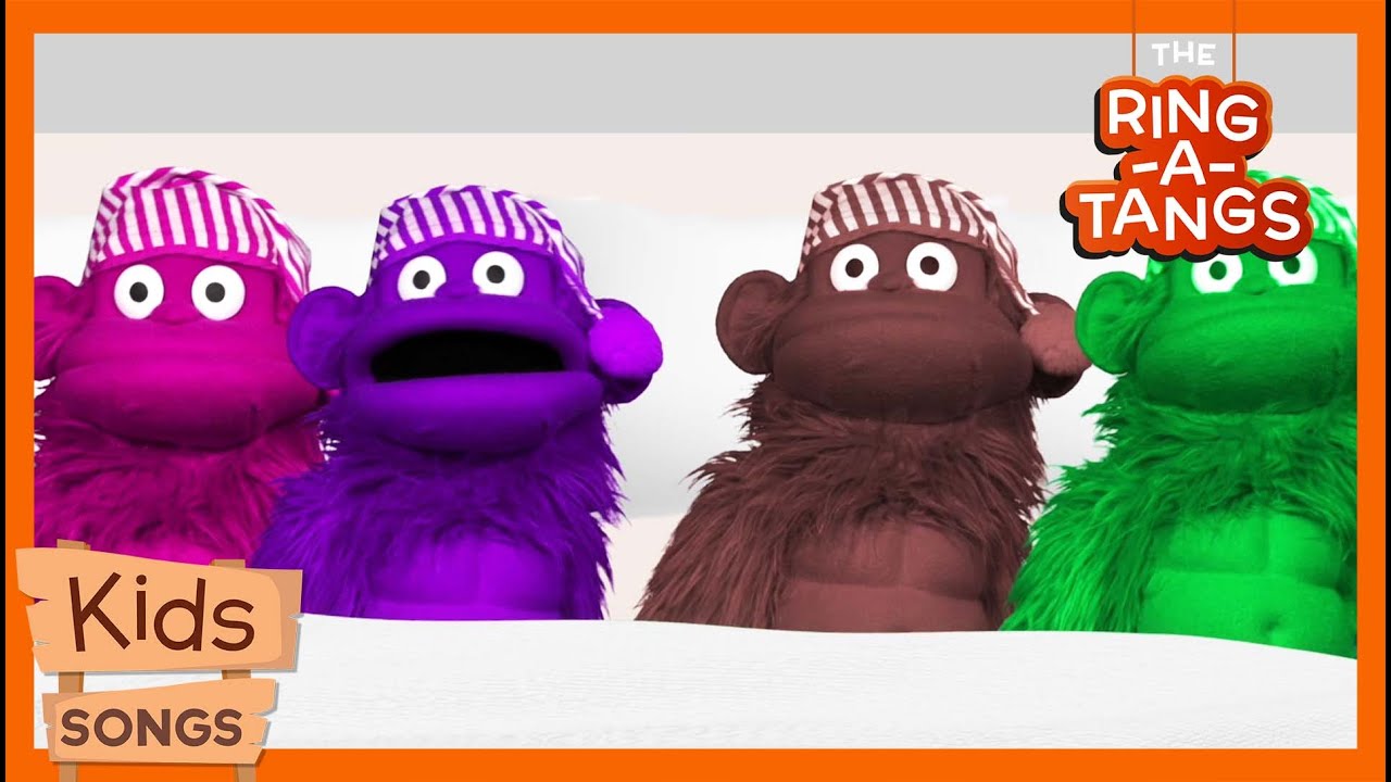 10 In The Bed |  Ring-a-Tangs Kids Puppet Show | Fun Learning Songs with Monkeys