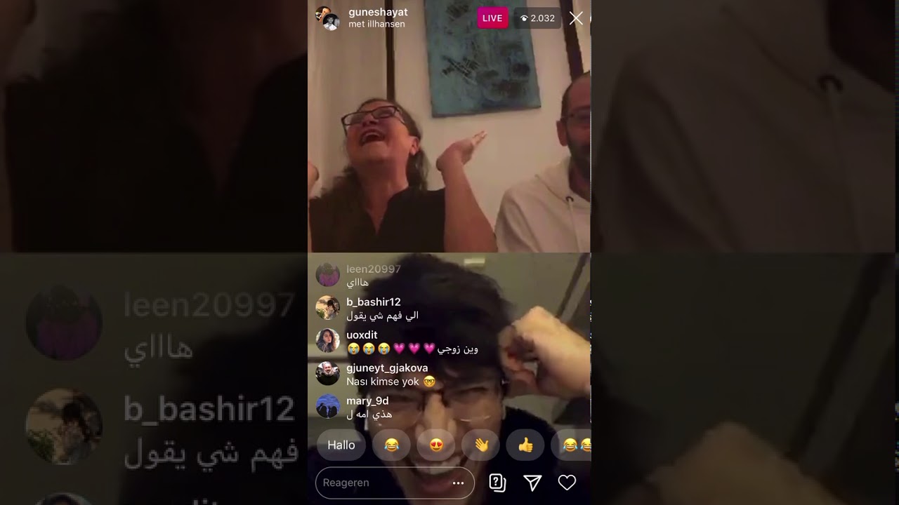 ILHAN SEN (NECO in RAMO) SAYS HI TO GUNES HAYAT (ESMA in HERCAI) Instagram live / Canli 19-04