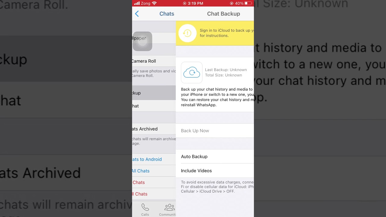 How to whatsapp chat backup in iPhone?