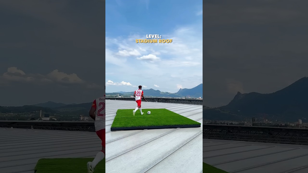 Scoring a goal from the stadium roof 🤯