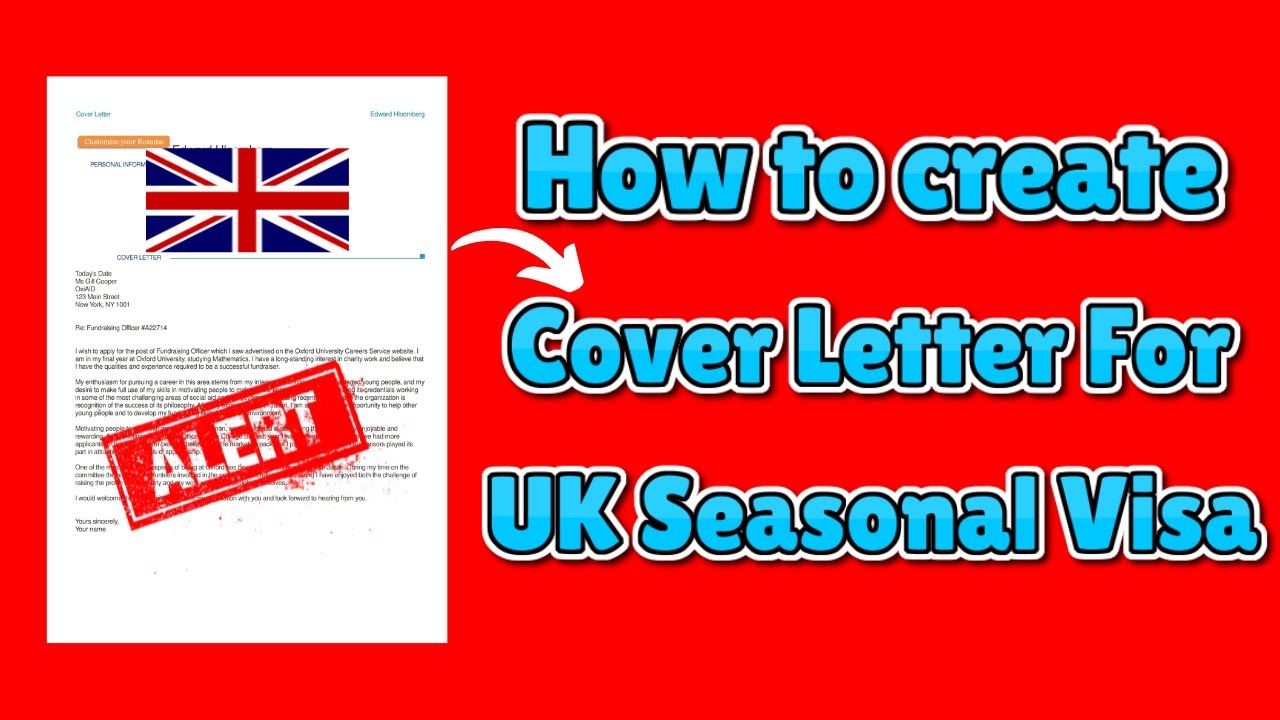 How To Make Cover Letter For UK Seasonal Visa | Professional Cover Letter For UK Seasonal Work Visa