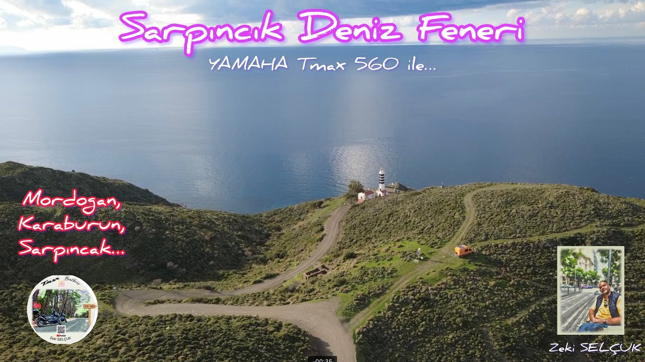 Yolumuz Sarpıncık Deniz Feneri, Mordoğan, Karaburun, Sarpıncık, YAMAHA Tmax 560 ile…