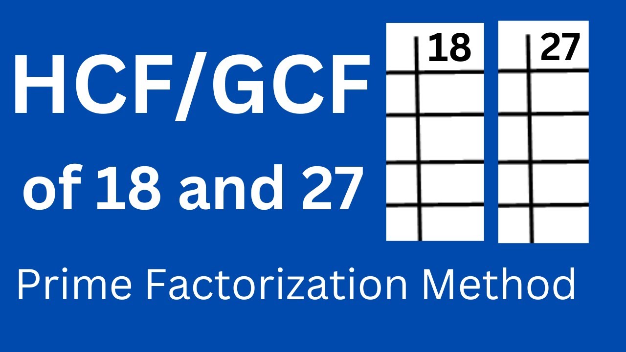 GCF/HCF of 18 and 27 l Prime Factorization method