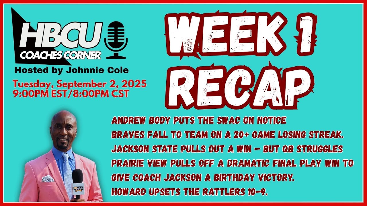 HBCU Coaches Corner | Week 1 RECAP: Andrew Body Shines, Alcorn Upset, JSU Wins, FAMU Falls to Howard