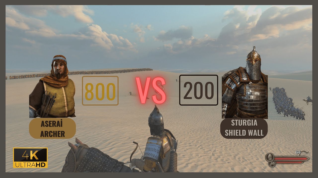Mount & Blade 2 Bannerlord 800 Men Archer VS 200 Men Shield Wall