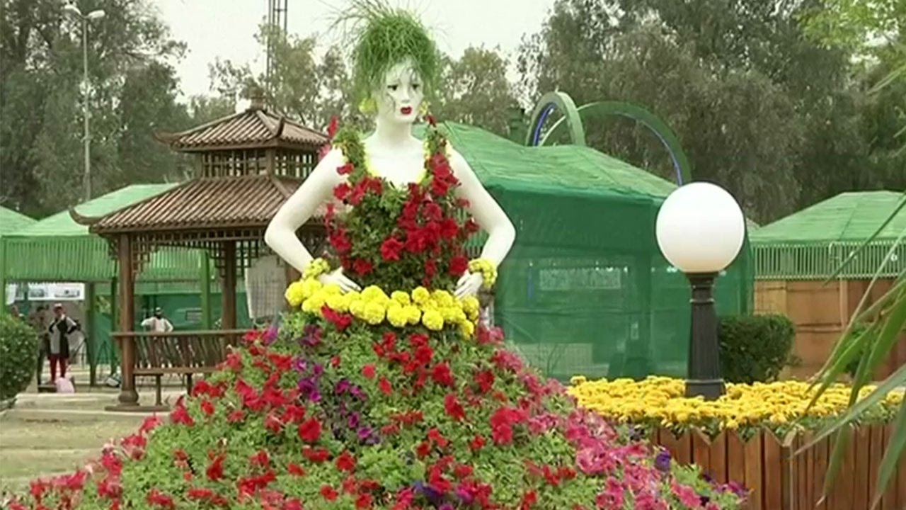 Flowers in full bloom at Baghdad festival