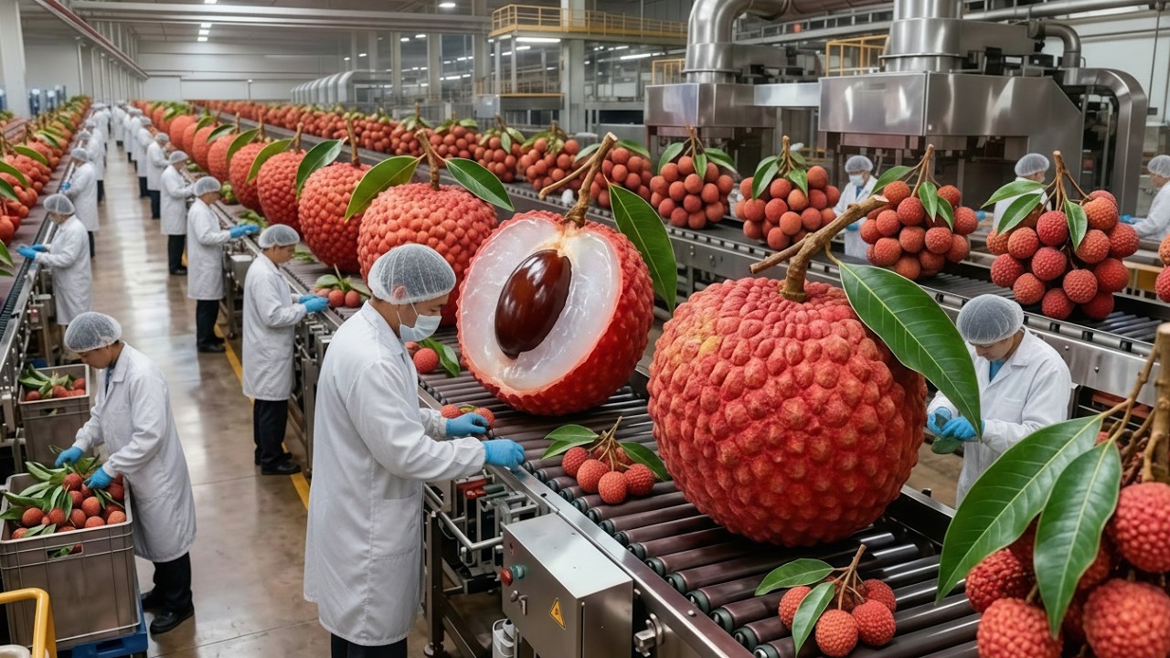 Inside a Modern Lychee Factory: From Farm to Delicious Dried Lychees (Full Process)