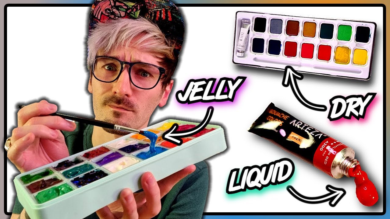 What Is The Difference!? - Jelly vs Dry vs Liquid Gouache Paint