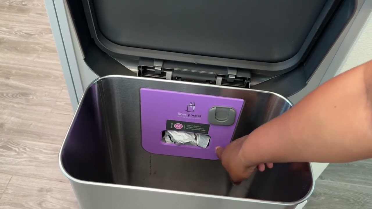 Прямоугольный кухонный мусорный бак Simplehuman с функцией Hands-Free, элегантный, простой, челов...