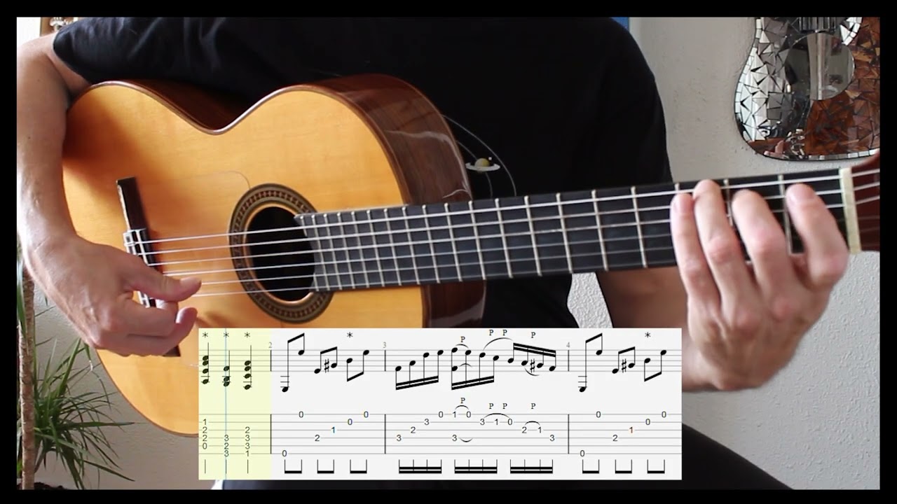 Compás Soleá Cierre Ligados 1. Partitura y tablatura.