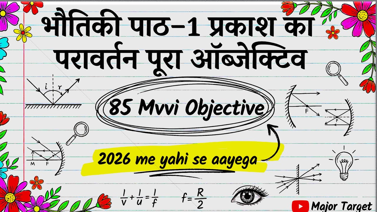 10th Prakash ka Pravartan All Objective 2026 | Prakash ka Pravartan vvi Objective |Physics Chapter 1