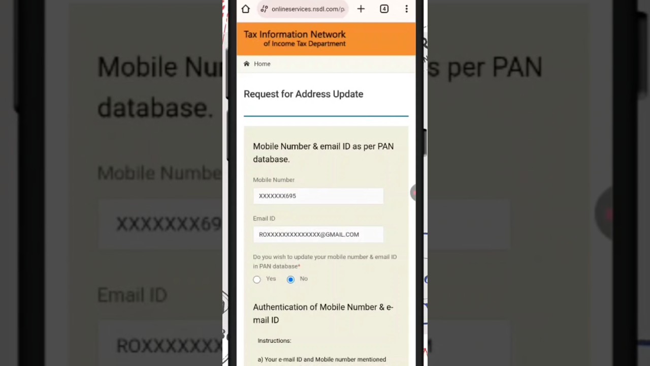 pan card me mobile number kaise update kare | Pan card me address kaise change kare-Pan Email Update
