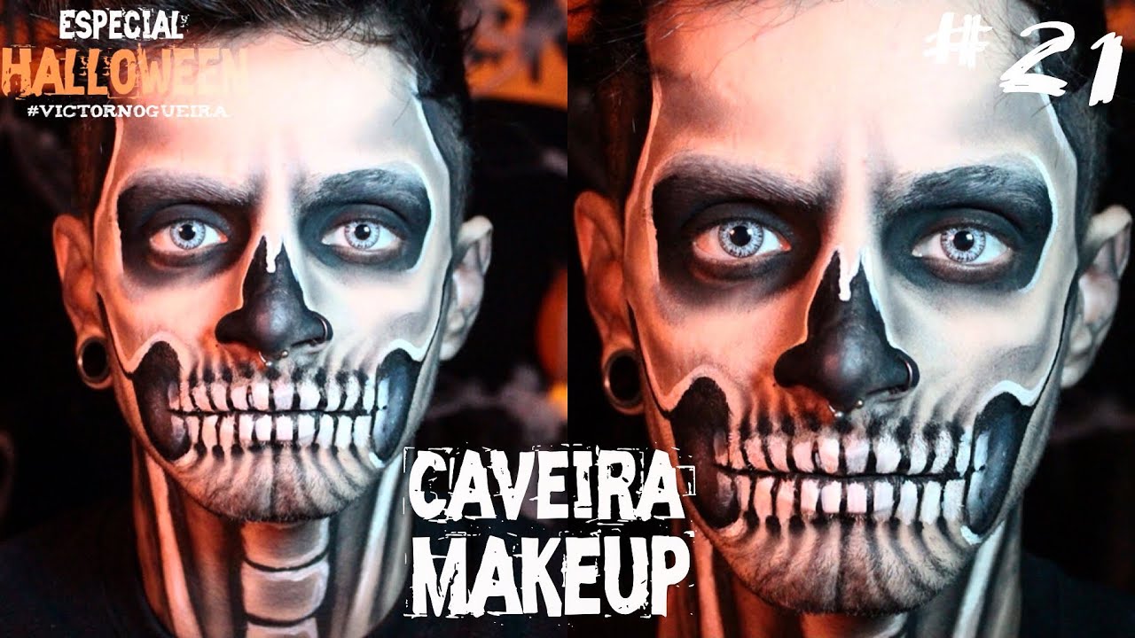 CAVEIRA MAKEUP HALLOWEEN| Victor Nogueira #21