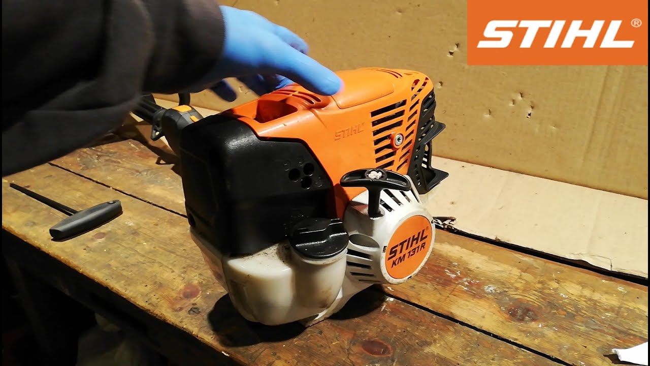 Проблемы Stihl KM 131, регулировка клапанов, двигатель STIHL 4-MIX