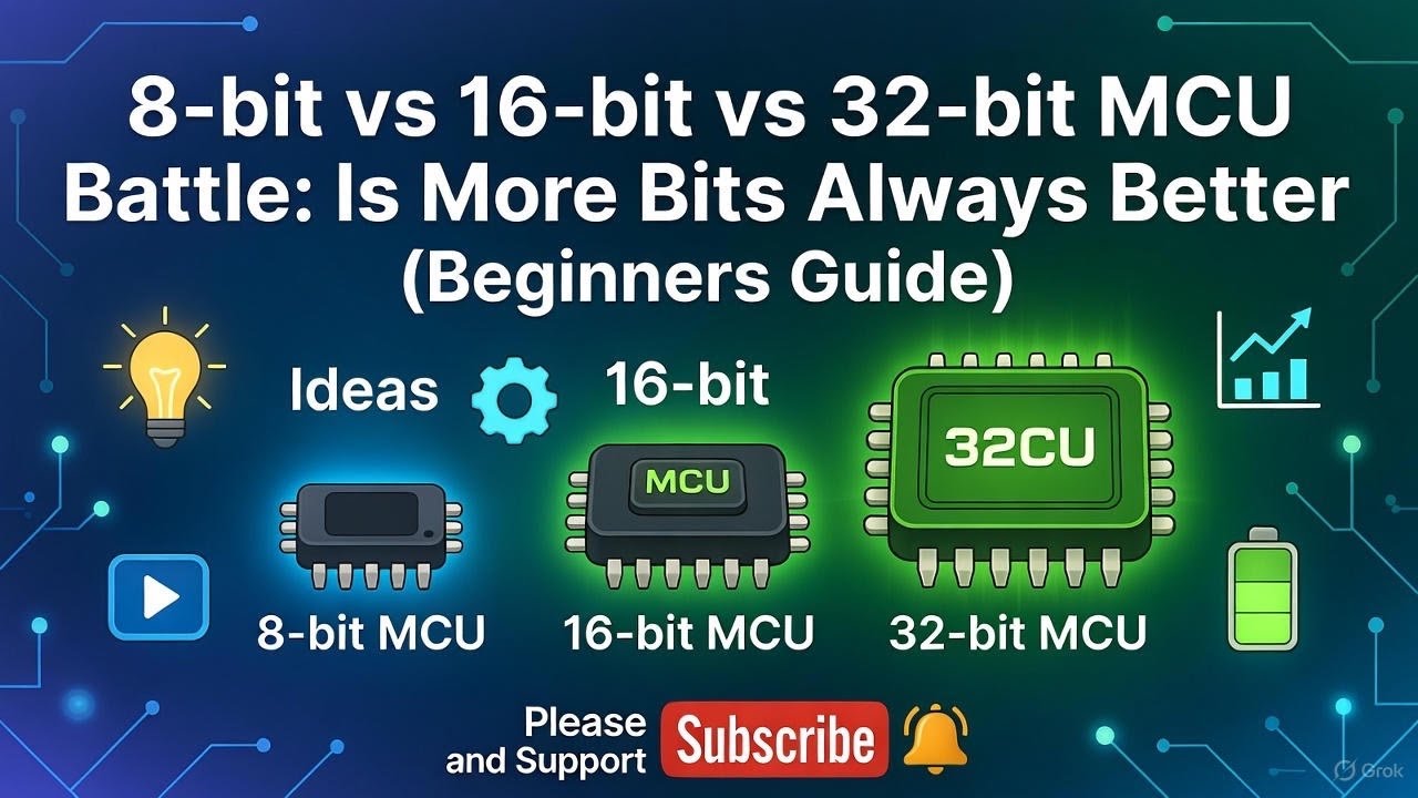 8-bit vs 16-bit vs 32-bit MCU Battle : Is More Bits Always Better?(Beginner Guide)