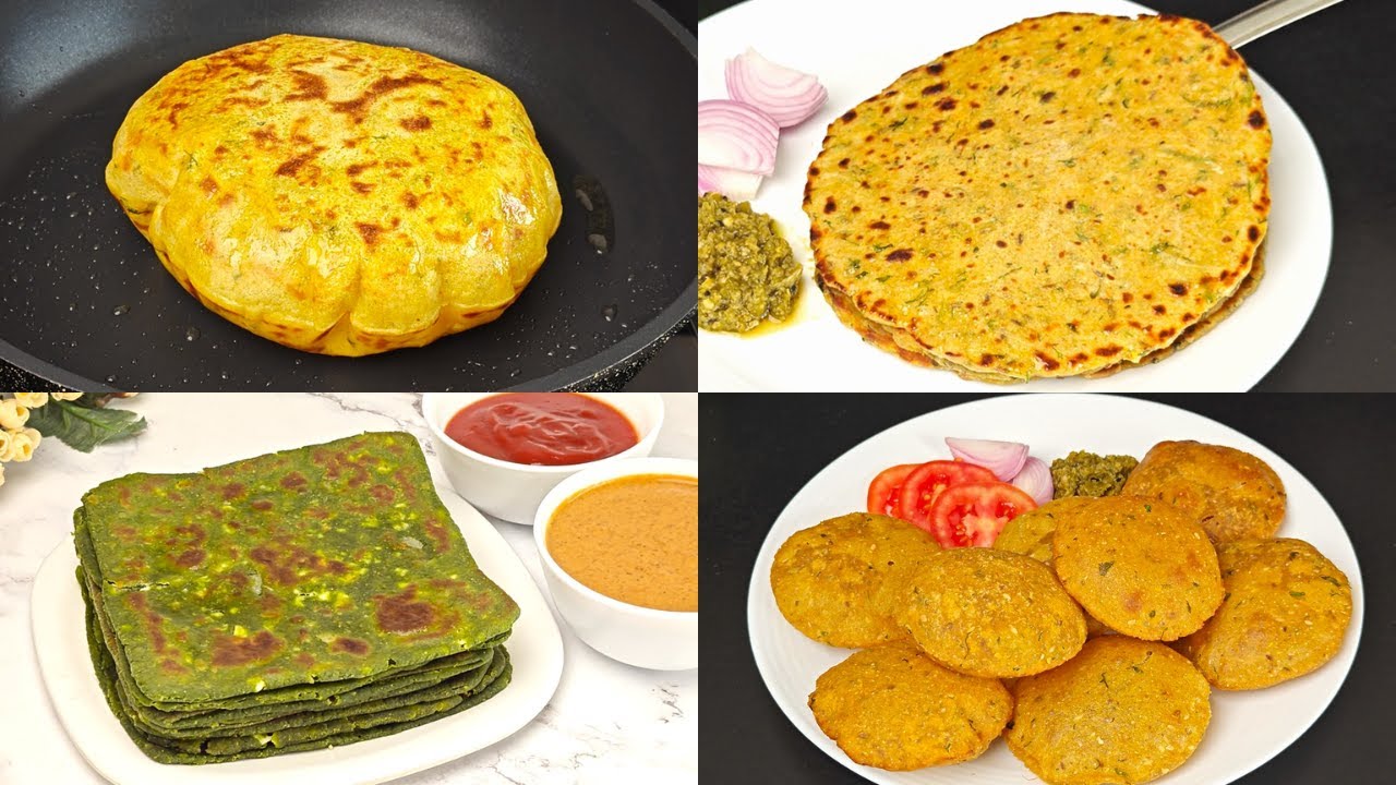 Aloo Paratha with Liquid Dough | Mooli Ke Parathe | Palak Paneer Paratha | Aloo Pyaz Puri